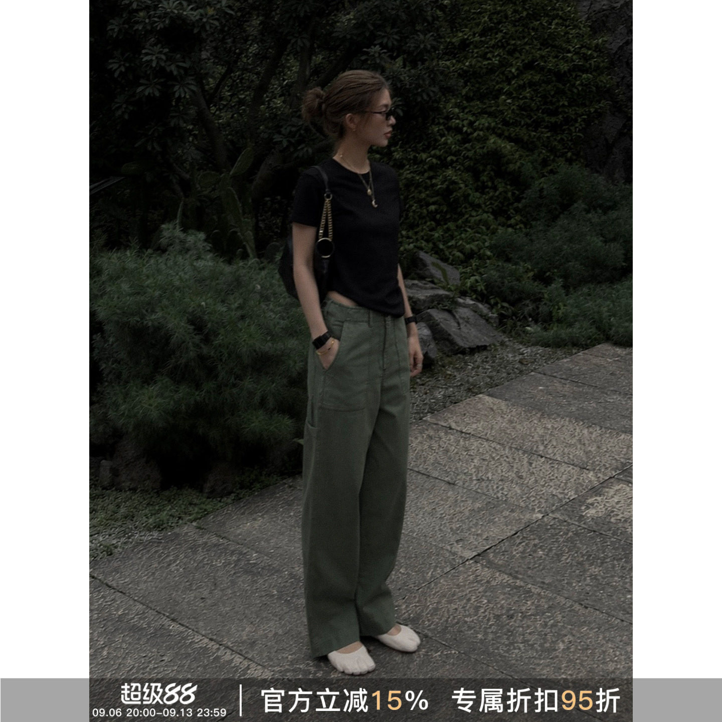 RHER夏季复古直筒工装裤百搭