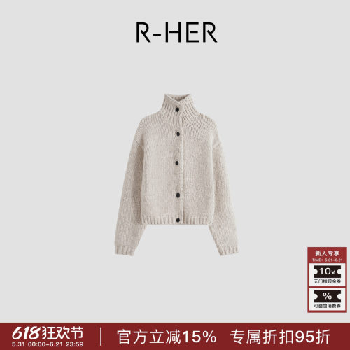 R-HER【高领棕织】设计气质高领针织小众独特慵懒毛衣RC25102019