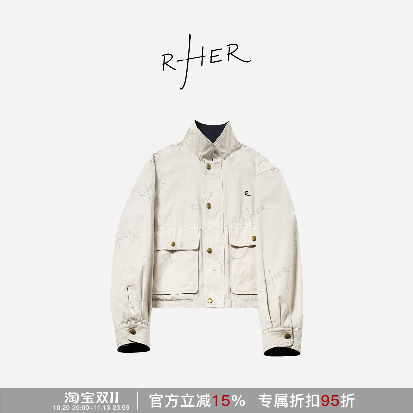 RHER STUDIO“”帅气工装风多口袋双面可穿时尚短款夹克外套WL137