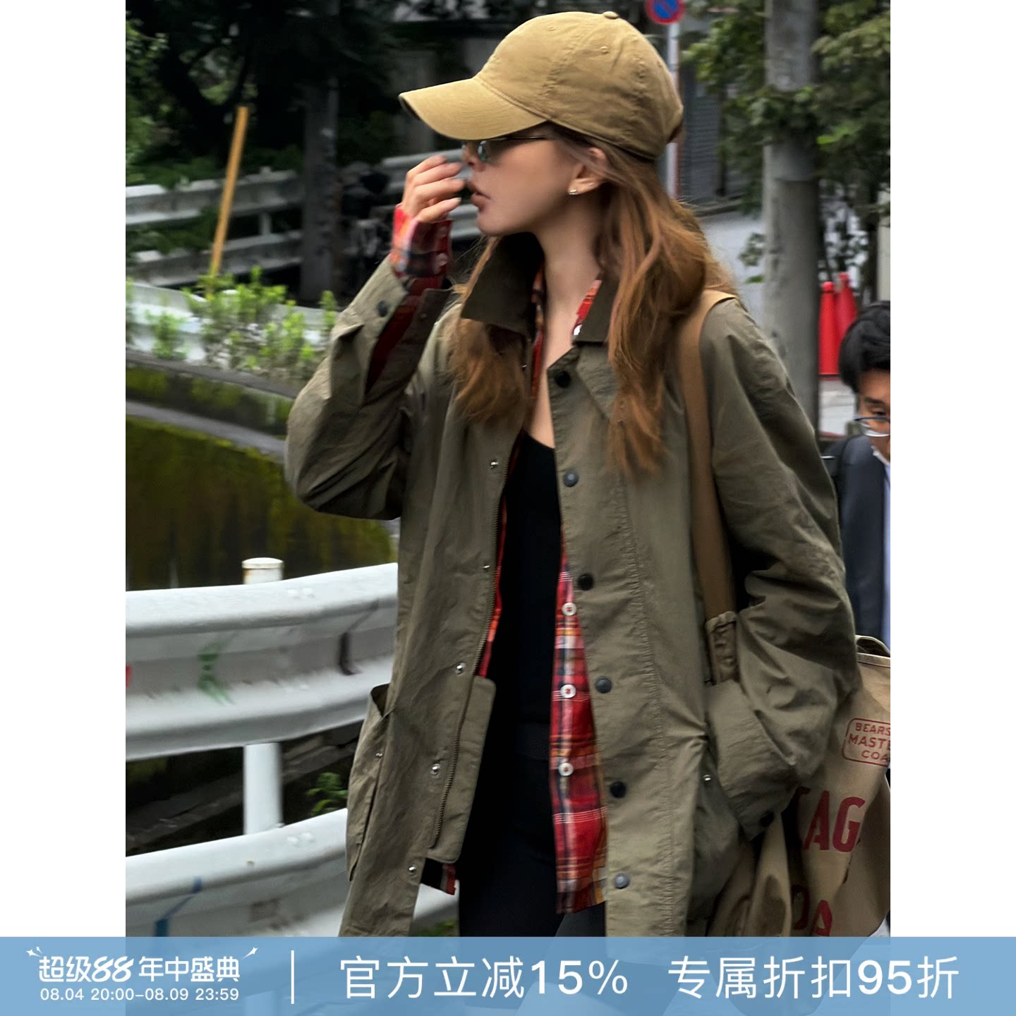 RHER STUDIO“复古猎装”女款工装口袋翻领宽松夹克外套W0314