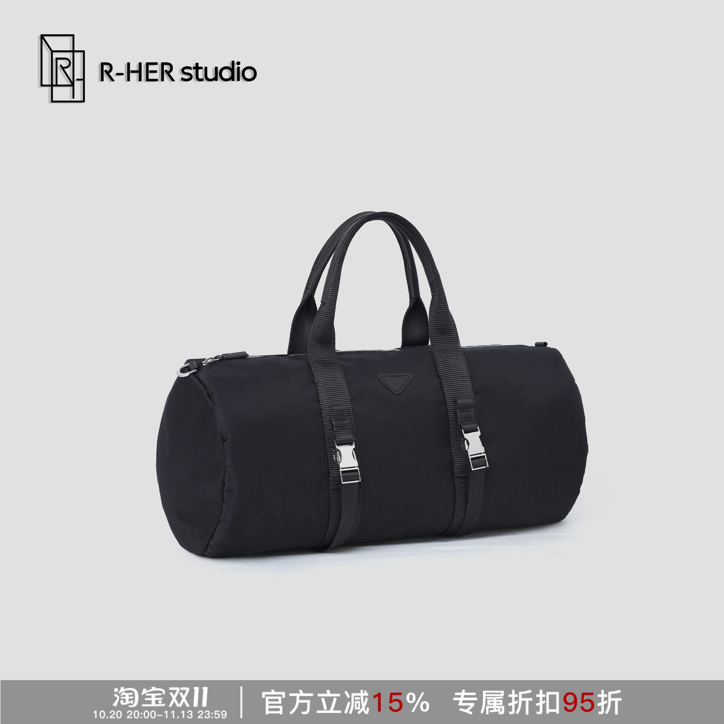 简约纯色百搭手提旅行健身包