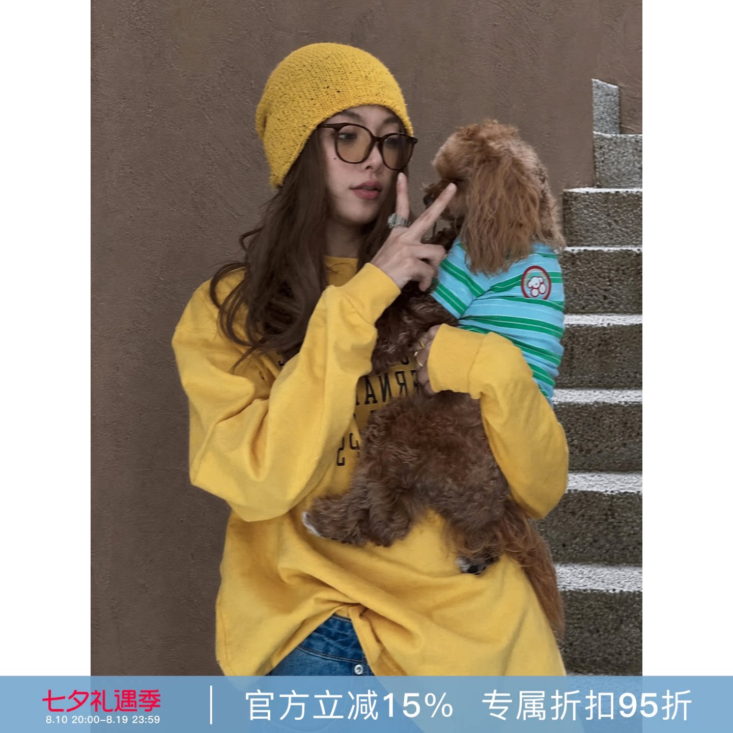 RHER STUDIO“1752S”100棉休闲英文印花宽松长袖薄款卫衣T6106