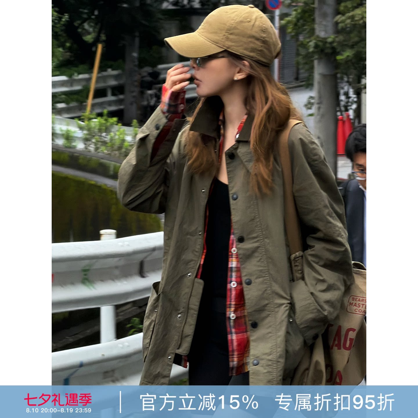 RHER STUDIO“复古猎装”女款工装口袋翻领宽松夹克外套W0314