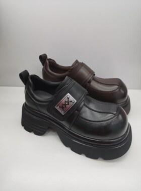 轩美诗2026年新款厚底乐福鞋女英伦风小皮鞋一脚蹬单鞋70531