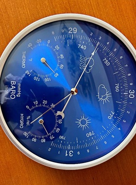 180mm镶嵌式大气压计湿度计华氏温度计表同规款不同功能直径蓝色
