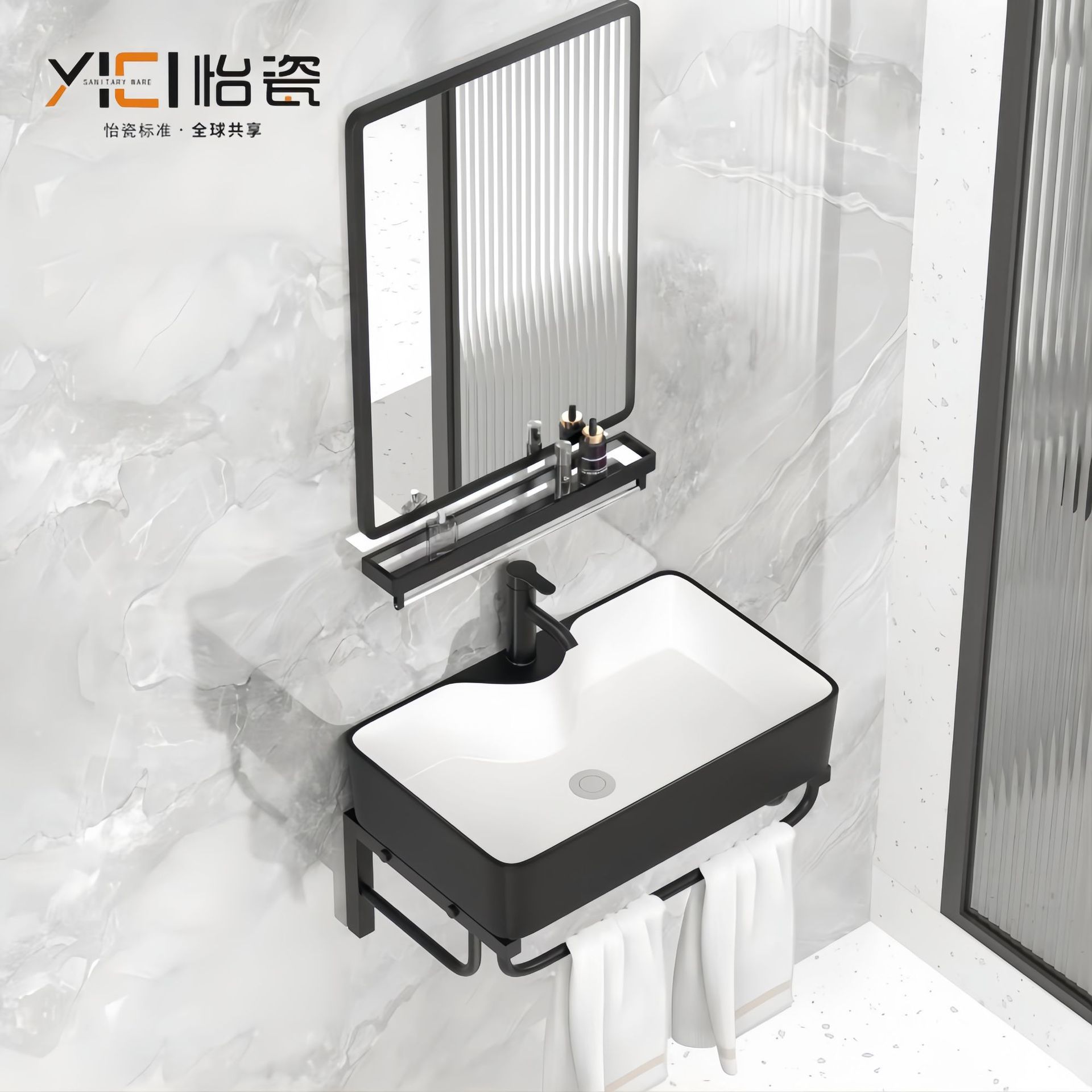 小户型阳台挂墙式洗手盆不锈钢支架盆挂壁式陶瓷洗脸盆小挂盆面盆