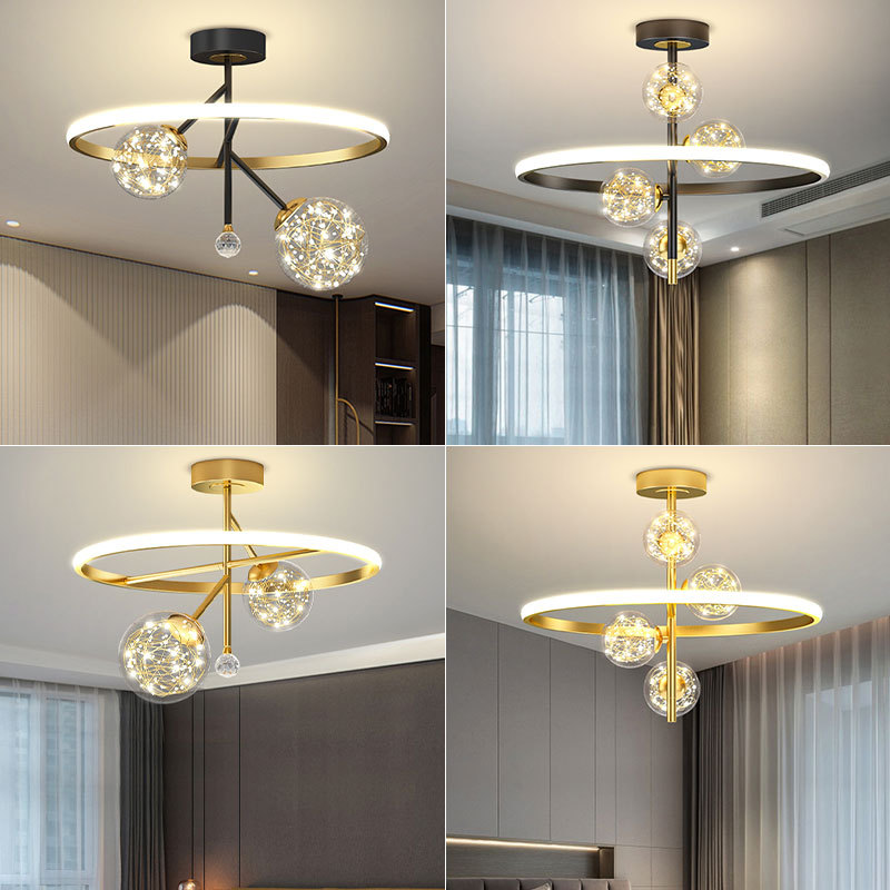 简约现代led水晶吸顶灯温馨浪漫小客厅卧室婚房衣帽间公主房餐厅