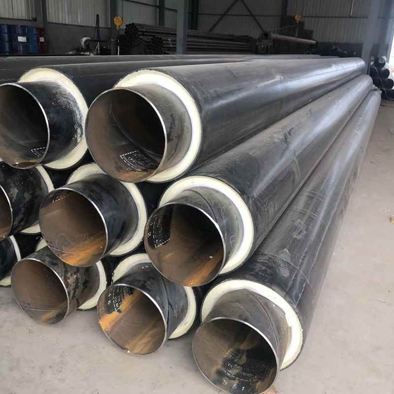 预制直埋聚氨酯保温钢管 无缝热力供暖保温管道螺旋发泡保温钢管