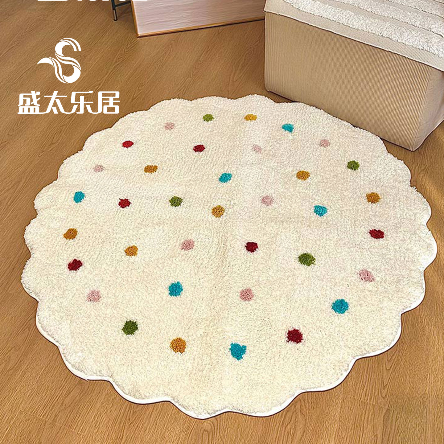 INS风卡通可爱圆形地垫柔软机洗