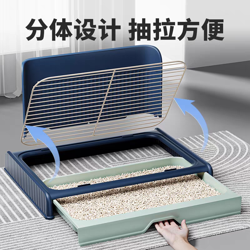 狗狗厕所带墙铁网架抽屉狗狗厕所小中大型犬防踩屎便盆尿盆宠物