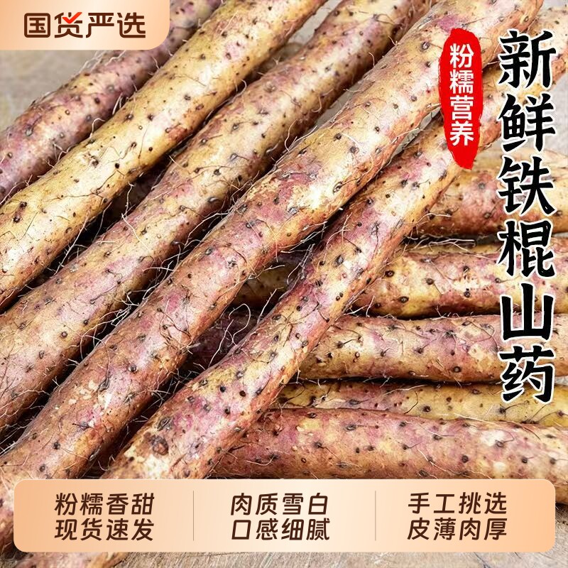 正宗河南垆土铁棍山药新鲜现挖粉糯小白嘴铁杆山药淮山药特产包邮