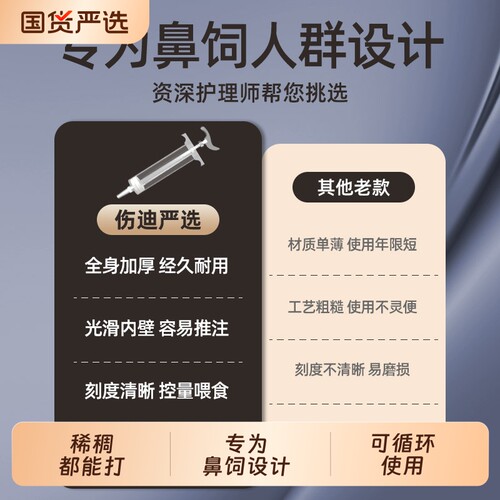 鼻饲流食注射器助推器喂食器大号针筒给药器胃管卧床老人喂饭神器