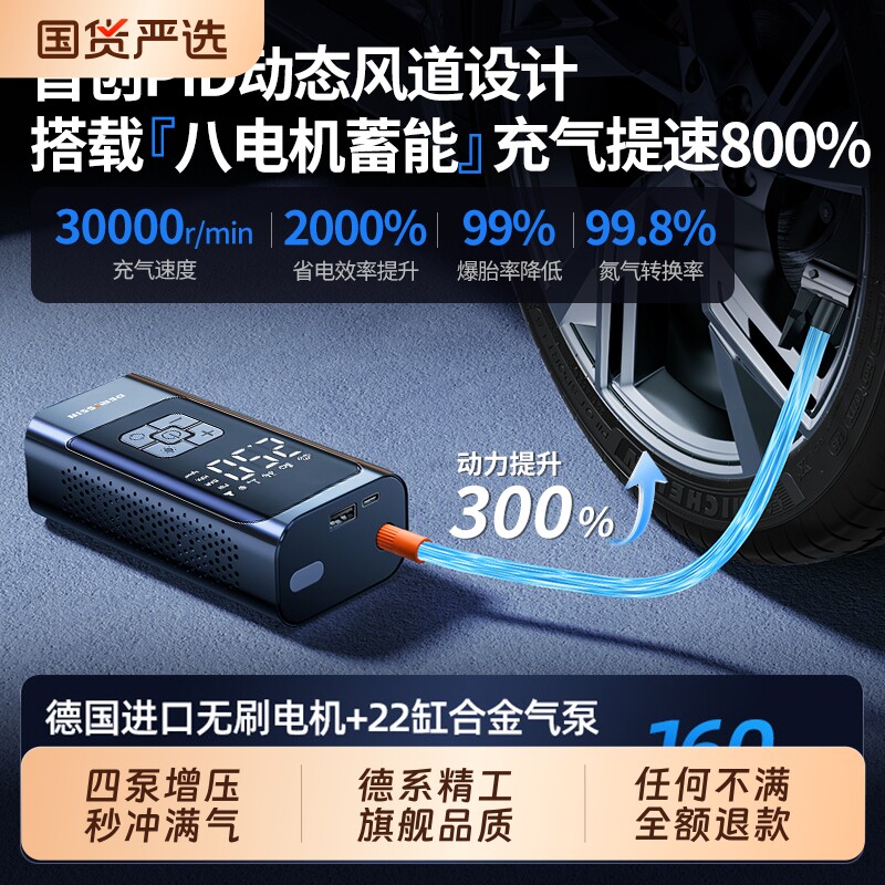 车载汽车充气泵电动打气筒便携式打气泵轮胎自行车充电摩托车有线