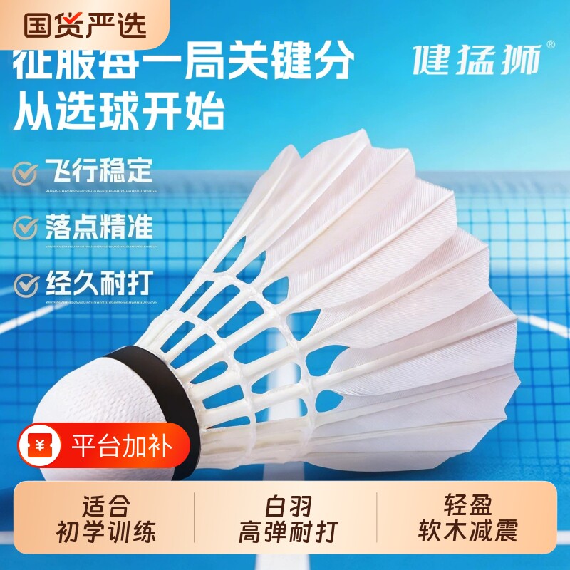 专业耐打羽毛球耐用鹅毛12支装抗风比赛训练专用训练球防风优质