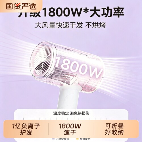 Midea/美的电吹风机负离子护发静音速干家用吹风筒学生风力国货
