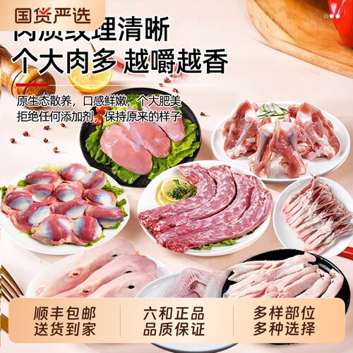 六和鸭货生鲜鸭脖鸭头组合鸭掌鸭翅鸭锁骨板肠熟食冷冻食品新鲜