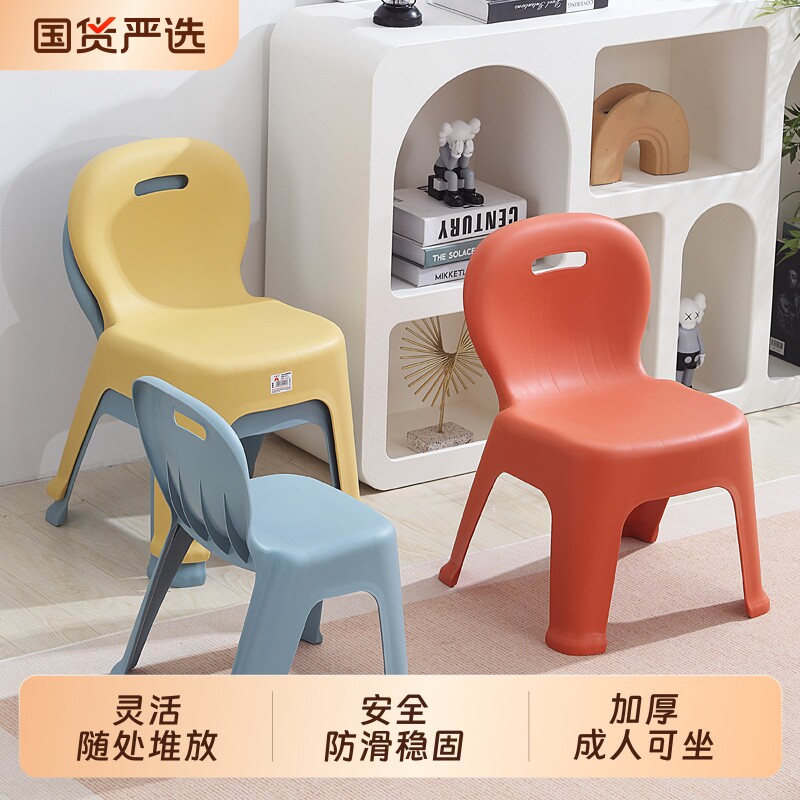 大人加厚塑料小凳子结实矮凳浴室家用客厅茶几靠背椅儿童洗澡板凳图片