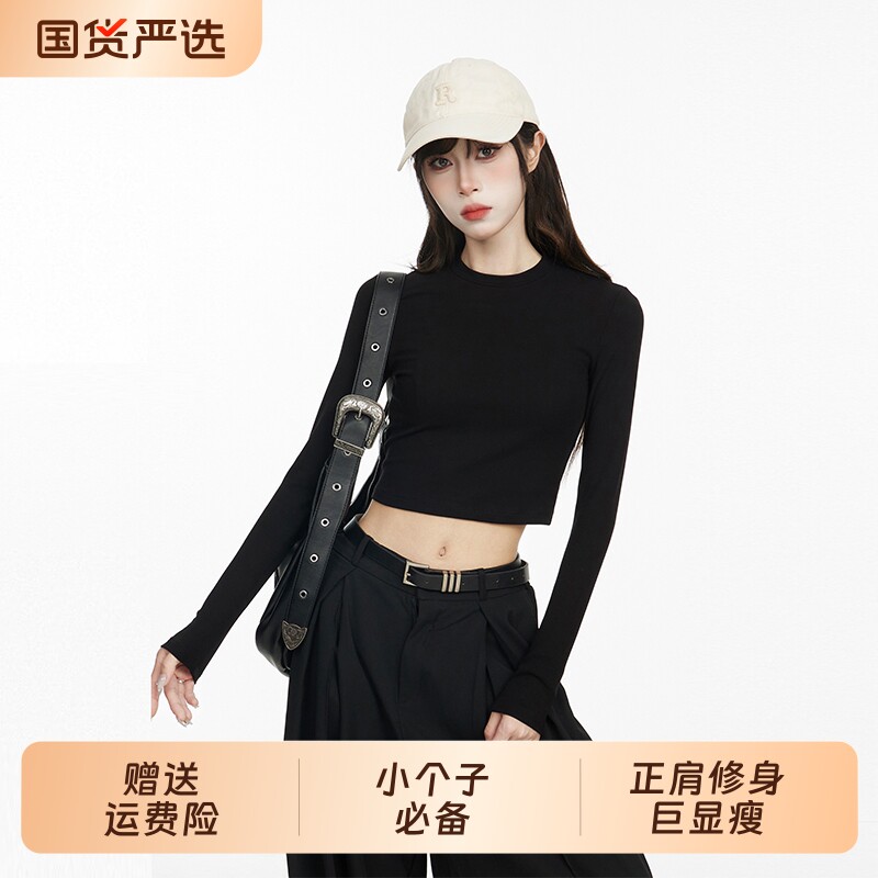 韩版新款修身长袖t恤女图片