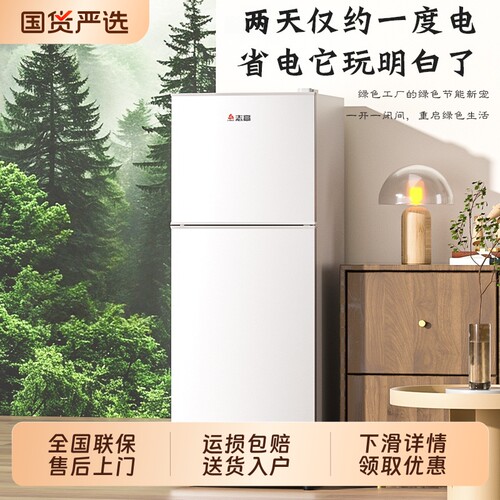 志高冰箱家用小型租房宿舍迷你办公室电冰箱冷冻冷藏直冷双门能效
