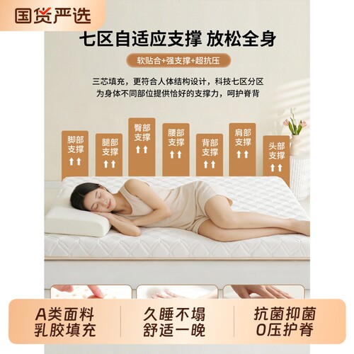 乳胶记忆棉床垫遮盖物家用软垫
