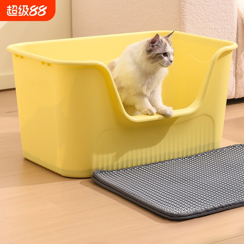 超大号加高防外溅猫砂盆猫厕所图片