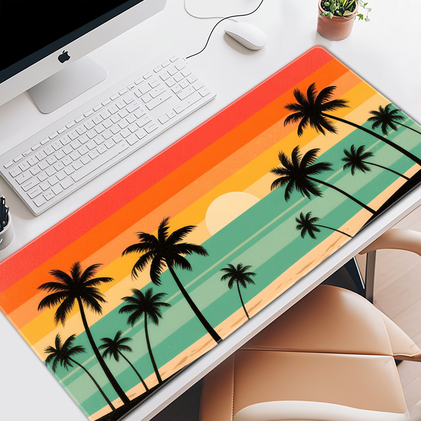 欧美海边唯美鼠标垫超大号笔记本办公桌面键盘垫创意定制电脑桌垫