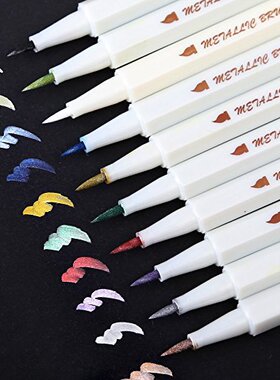 STA斯塔6551BR 10色盒装金属软头毛笔 珠光水彩软油漆 彩色记号笔