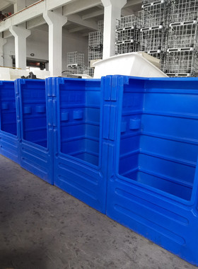 洗涤蓝色布草笼手推笼车干湿布漂染运输仓储笼700L滚塑件异形