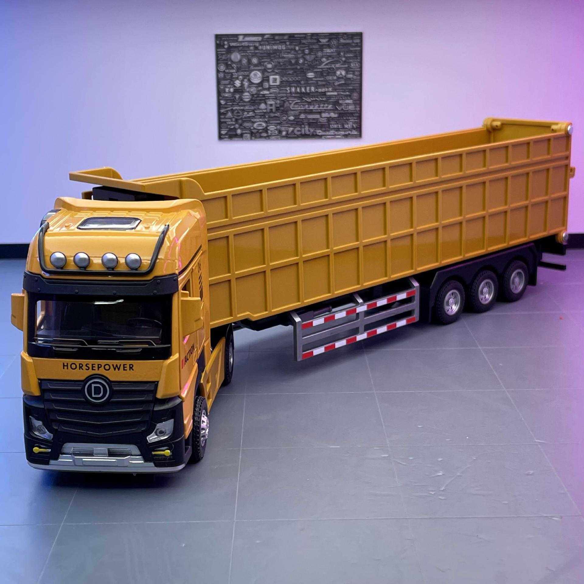 天鹰合金车模1:50自卸加长工程车带声光回力玩具车模型摆件收藏品,电子元器件市场,其它元器件,淘宝优惠券,粉丝福利购,淘宝优惠卷