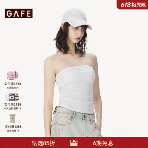 GAFE「经典皇冠」辣妹修身抹胸女夏季外穿带胸垫纯欲裹胸背心上衣