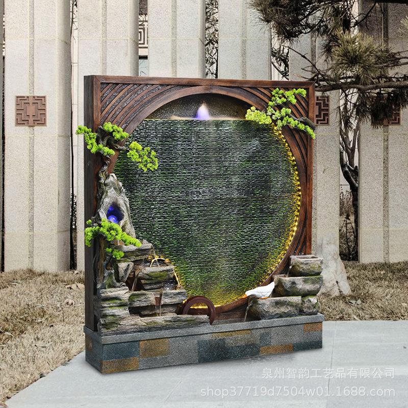 大型水幕墙屏风隔断喷泉流水摆件庭院别墅客厅店铺假山瀑布流水墙