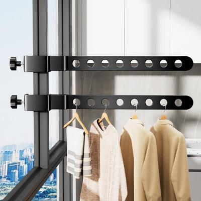 阳台晾衣神器窗外防盗窗网护栏杆网红晒衣架衣杆窗户凉衣架挂室外