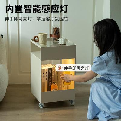 创意沙发边几轻奢高级感可移动茶几客厅家用金属铁艺床头柜小推车