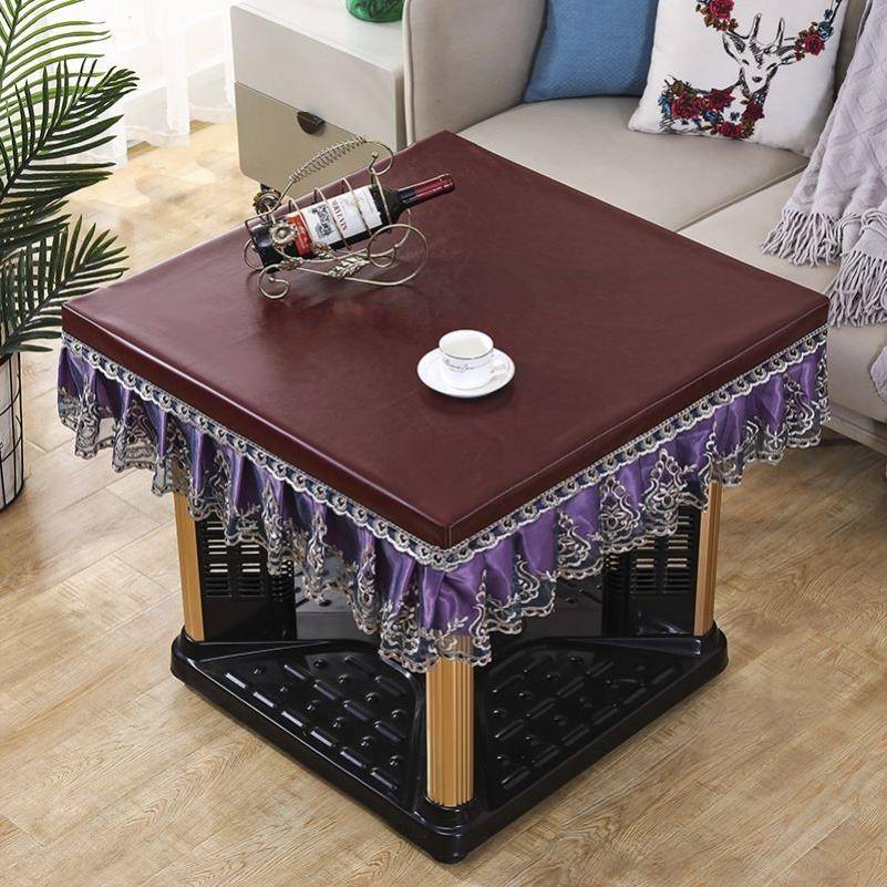 正方形茶几桌布餐桌垫PU皮革防水防油免洗台布长方形桌套麻将机罩