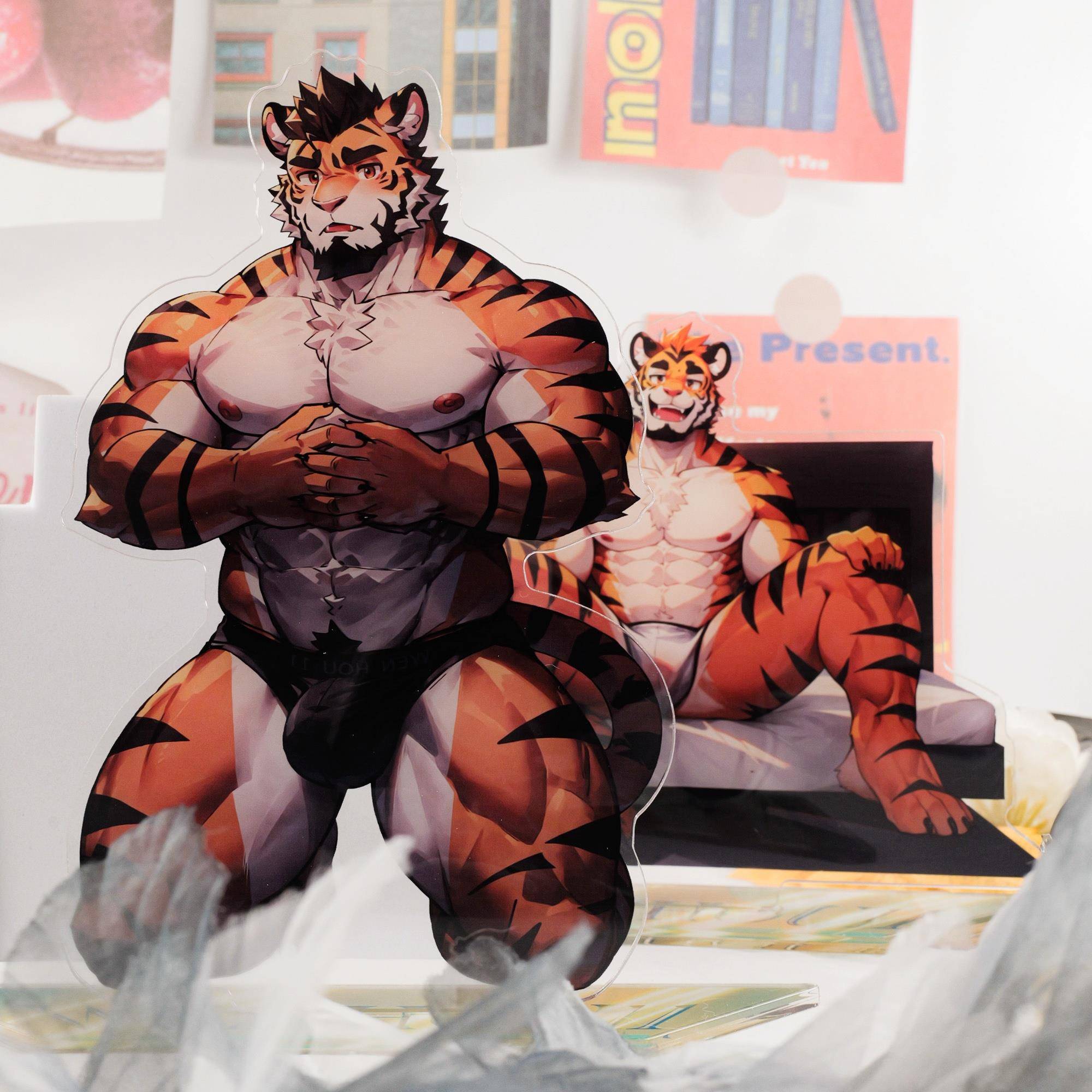 温侯十一兽人furry周边福瑞二次元动漫卡通肌肉男立牌潮玩摆件