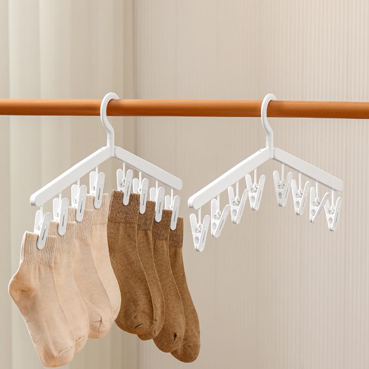 一字型阳台晾衣夹内衣袜子人字型多夹晾晒架衣架帽子收纳挂架衣柜