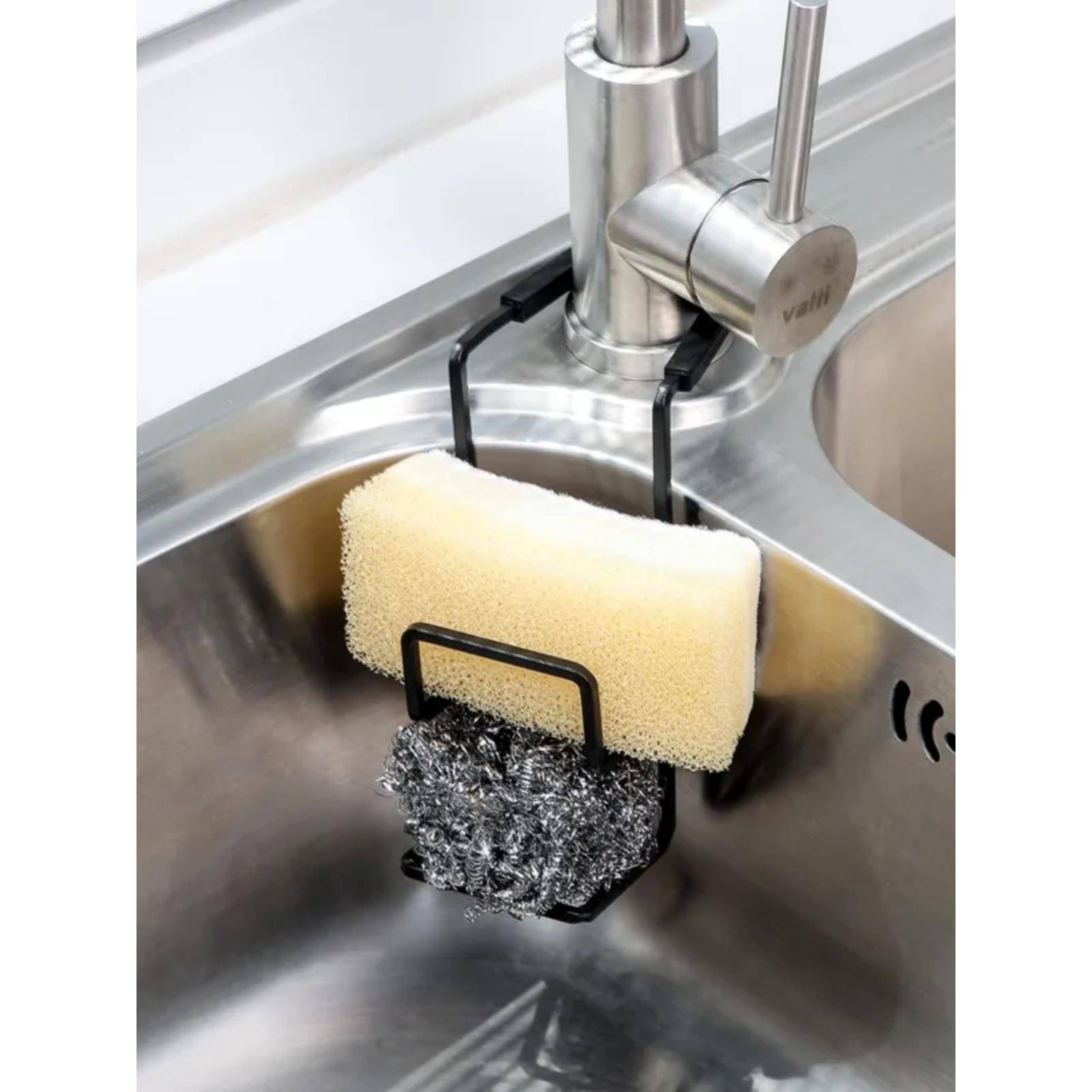 家用无冲孔水龙头储物架铁厨房洗碗海绵排水管架水池水槽储物架