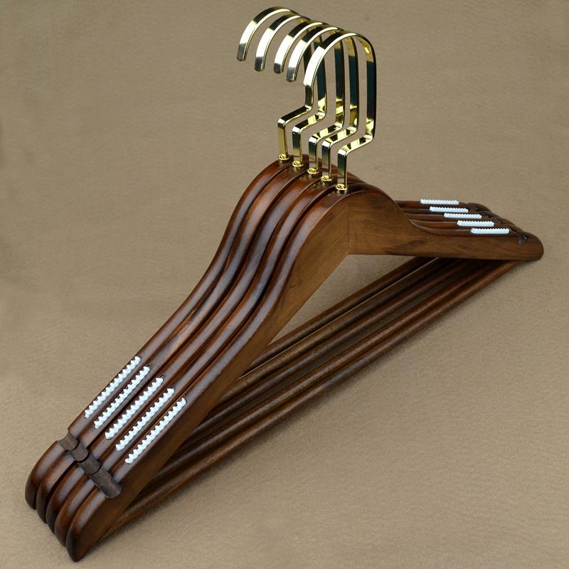 覆古实木衣架成人衣架裤架服装店木质衣架酒店防滑无痕木头衣挂