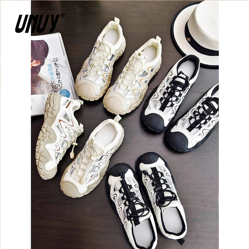 橡胶底超纤拼接网面抽绳系带运动鞋2025新款男女款春夏休闲登山鞋,女鞋,时尚休闲鞋,淘宝优惠券,粉丝福利购,淘宝优惠卷