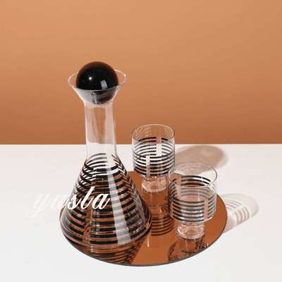 简约客厅茶几售楼处客厅茶几醒酒杯酒柜酒具摆件餐厅吧台软装饰品
