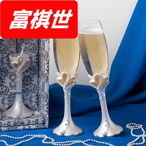 镶钻连心酒杯礼盒创意个性香槟杯红酒杯树脂高脚玻璃对杯