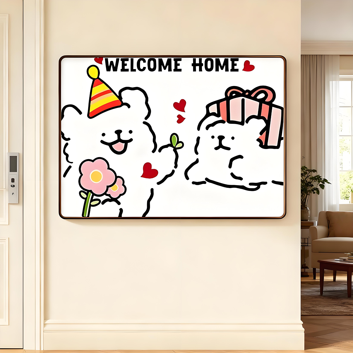 漫道木兮电表箱装饰画免打孔安装