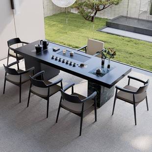 吉赠实木茶桌烧水壶一体嵌入式2025新款高端设计师高级感办公茶台