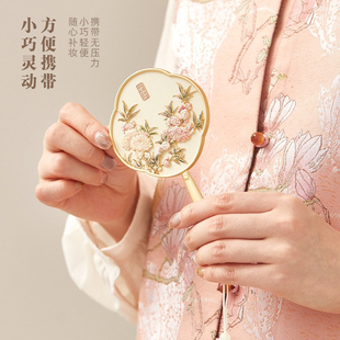 十里西湖文创桃花映面小镜子便携手持镜化妆镜国风随身镜女生礼物