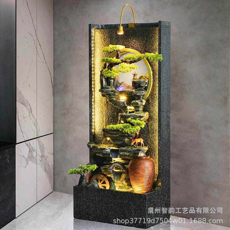 新中式假山水幕墙流水屏风客厅阳台庭院落地水景酒吧装饰摆件,家居饰品,装饰摆件,淘宝优惠券,粉丝福利购,淘宝优惠卷