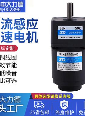 微型交流调速马达 变速单相220V15W齿轮减速电机 电机