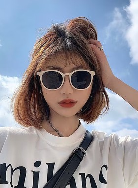 个性复古超轻圆框太阳眼镜糖果色街拍墨镜女网红同款防晒防紫外线