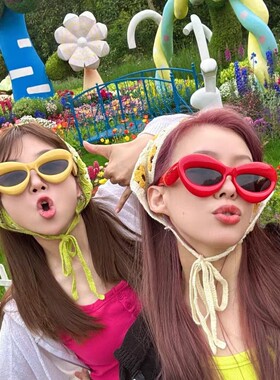 25新款欧美风热卖眼镜防紫外线搞怪摆拍气球膨胀感嘴唇太阳镜