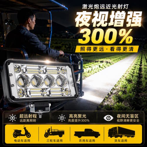 超亮LED外置12V/80V三轮射灯
