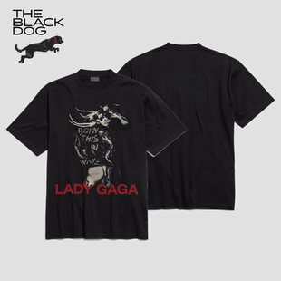 LADYGAGA嘎嘎演唱会born this way短袖T恤黑狗THE BLACK DOG嘿犬